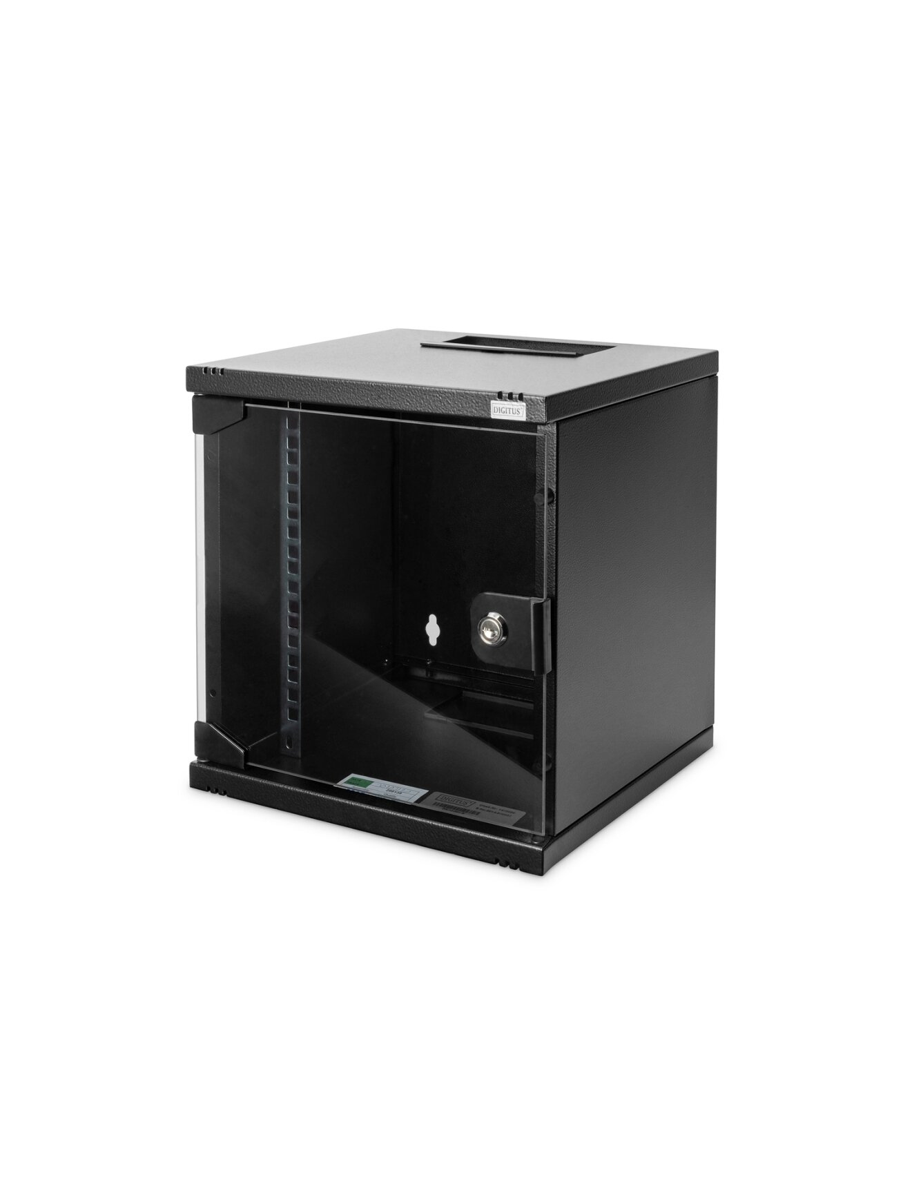 Digitus | Wall Mounting Cabinet | DN-10-06U-B | IP protection class: IP20; Front door: Glass door, single opening; Cabinet type: Wall mounting cabinet; Depth: 300 mm; Load capacity: 30 kg | Black 1 Digitus | Wall Mounting Cabinet | DN-10-06U-B | IP protection class: IP20; Front door: Glass door, single opening; Cabinet type: Wall mounting cabinet; Depth: 300 mm; Load capacity: 30 kg | Black 1