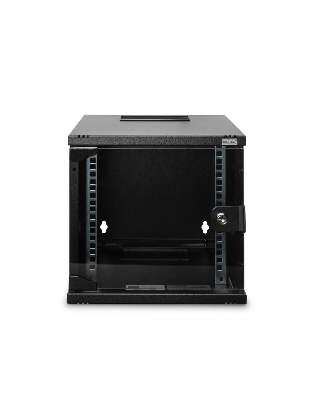 Digitus | Wall Mounting Cabinet | DN-10-06U-B | IP protection class: IP20; Front door: Glass door, single opening; Cabinet type: Wall mounting cabinet; Depth: 300 mm; Load capacity: 30 kg | Black 2 Digitus | Wall Mounting Cabinet | DN-10-06U-B | IP protection class: IP20; Front door: Glass door, single opening; Cabinet type: Wall mounting cabinet; Depth: 300 mm; Load capacity: 30 kg | Black 2