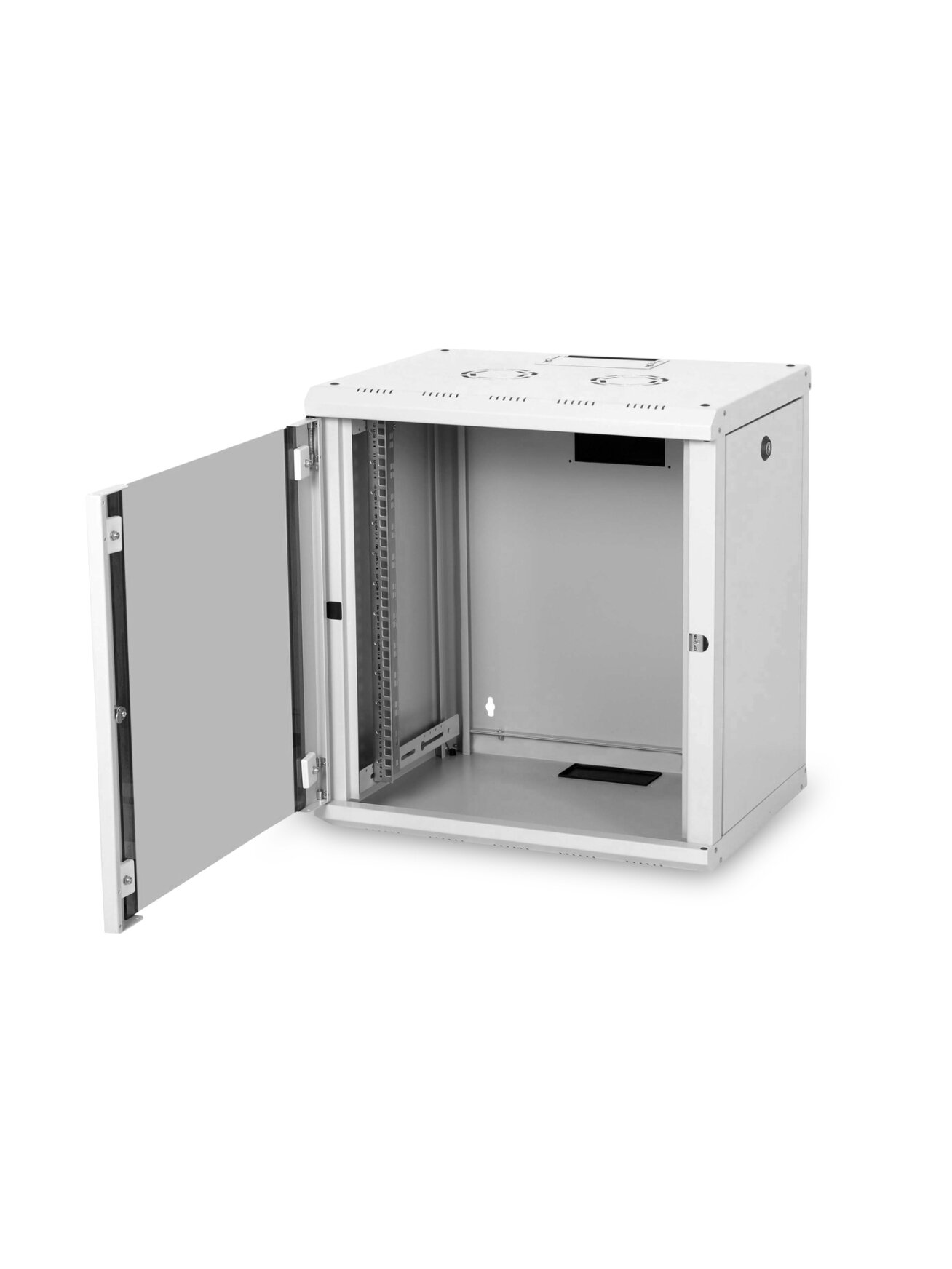 Digitus | Wall Mounting Cabinet | DN-19 12-U | IP protection class: IP20; Front door: Glass door, single opening; Cabinet type: Wall mounting cabinet; Equipment mounting depth min.-max.: 305-370 mm; Load capacity: 100 kg | Grey