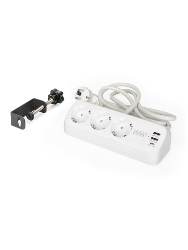 Digitus 3-way office socket strip with 2x USB-A and 1x USB-C connections | DA-70626 Digitus 3-way office socket strip with 2x USB-A and 1x USB-C connections | DA-70626