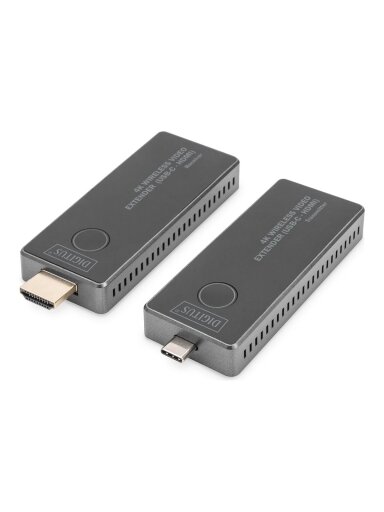 Digitus | 4K Wireless Video Extender, 30 m (USB-C - HDMI) | DS-55324 | Black/Silver Digitus | 4K Wireless Video Extender, 30 m (USB-C - HDMI) | DS-55324 | Black/Silver