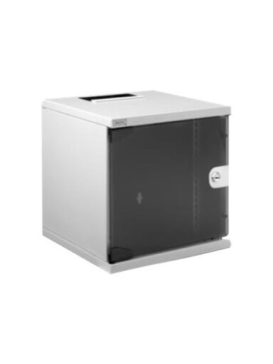 Digitus | 6U Wall Mounting Cabinet | DN-10-05U-1 | Safety class rating IP20; 200° door opening angle; Lockable safety-glass door; 254 mm (10") profile rails mounted on the front side inside of the cabinet, galvanized; 254 mm (10") profile rails are adjust Digitus | 6U Wall Mounting Cabinet | DN-10-05U-1 | Safety class rating IP20; 200° door opening angle; Lockable safety-glass door; 254 mm (10") profile rails mounted on the front side inside of the cabinet, galvanized; 254 mm (10") profile rails are adjust