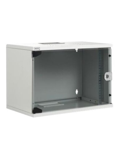 Digitus | 9U wall mounting cabinet | DN-19 09-U-S-1 | Safety class rating IP20. Lockable safety-glass door. 200° door opening angle. Front door: Glass door, single opening. Unmounted 460x540x400 mm. SOHO | Grey Digitus | 9U wall mounting cabinet | DN-19 09-U-S-1 | Safety class rating IP20. Lockable safety-glass door. 200° door opening angle. Front door: Glass door, single opening. Unmounted 460x540x400 mm. SOHO | Grey