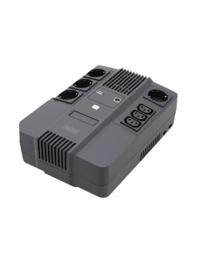 Digitus | All-in-One UPS | All-in-One UPS, 800VA/480W, LED 12V/9Ah x1, 4x CEE 7/7,3x IEC C13, USB, RJ45 | 800 VA | 480 W