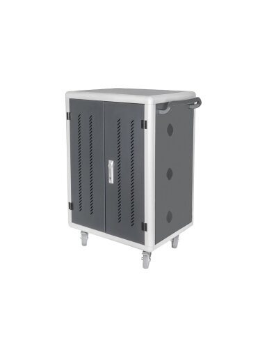 Digitus | Black | Charging Trolley 30 Notebooks / Tablets up to 16" | Pressure lock system with swiveling lever handle on the front and back door, lockable; Safety plug socket with switch on the side Digitus | Black | Charging Trolley 30 Notebooks / Tablets up to 16" | Pressure lock system with swiveling lever handle on the front and back door, lockable; Safety plug socket with switch on the side