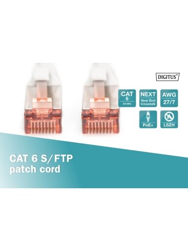 Digitus CAT 6 S/FTP | Patch cord | Length 1 m | Grey
