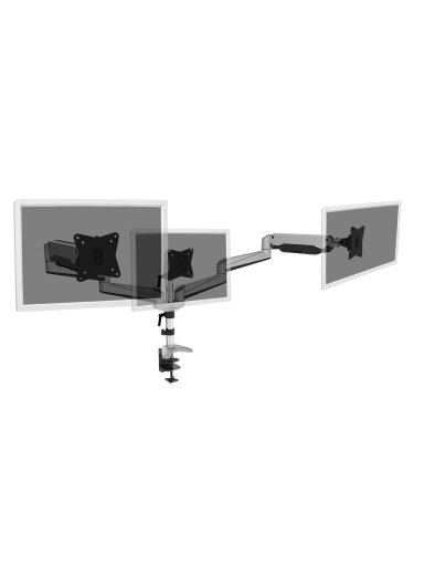 Digitus Desk Mount | Triple Monitor Gas Spring Mount DA-90363 | Adjustable Height, Tilt, Swivel | 15-27 " | Maximum weight (capacity) 3x6 kg | Silver
