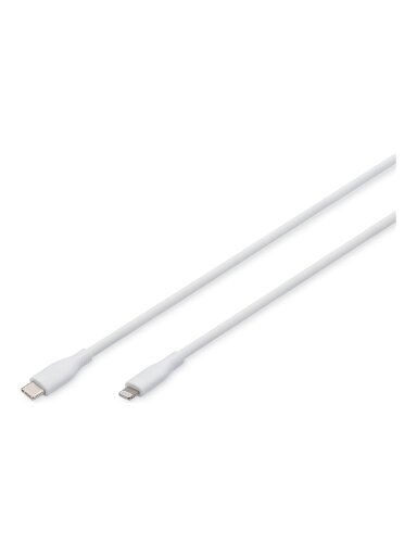 Digitus | Lightning silicone connection cable, USB-C - Lightning, 1m | AK-600110-010-W
