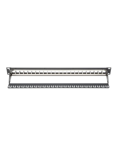 Digitus | Modular Patch Panel | DN-91411 | Layout Keystone Entry: Straight; Area of application: 483 mm (19") cabinet; Suitable for 483 mm (19") cabinet mounting; Housing material: 1.5 mm SPCC cold rolled stell sheet, powder-coated; Ports: 24 | Black Digitus | Modular Patch Panel | DN-91411 | Layout Keystone Entry: Straight; Area of application: 483 mm (19") cabinet; Suitable for 483 mm (19") cabinet mounting; Housing material: 1.5 mm SPCC cold rolled stell sheet, powder-coated; Ports: 24 | Black