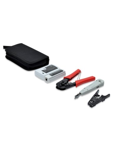 Digitus | Network Tool Set, LAN Tester, Crimping Tool, Cut and Stripping Tool, Punch Down Tool | Tool kit