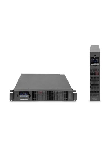 DIGITUS OnLine UPS, rack/tower, 1500VA, 1500W, LCD, 8 x C13, 1 x C19, RS-232, USB, RJ45, SNMP card (optional), relay card (optional) | Digitus | OnLine UPS | OnLine UPS Modul, 1500VA/1500W | 1500 VA | 1500 W