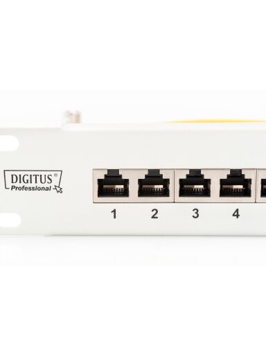 Digitus | Patch Panel | DN-91624S | Category: CAT 6; Ports: 24 x RJ45; Retention strength: 7.7 kg; Insertion force: 30N max | 48.2 x 4.4 x 10.9 cm | White Digitus | Patch Panel | DN-91624S | Category: CAT 6; Ports: 24 x RJ45; Retention strength: 7.7 kg; Insertion force: 30N max | 48.2 x 4.4 x 10.9 cm | White