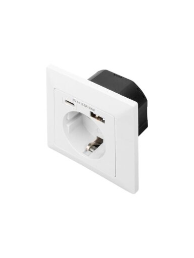 Digitus | Safety Plug for Flush Mounting with 1 x USB Type-C, 1 x USB A