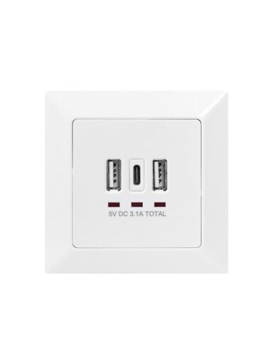 Digitus | Socket with USB A & USB-C Ports, flush mounted