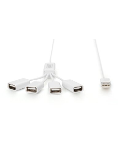 Digitus | USB 2.0 Cable Hub, 4-Port 4x USB A/F, 1x USB A male, DC2.5mm (PSU not incl.) | DA-70216