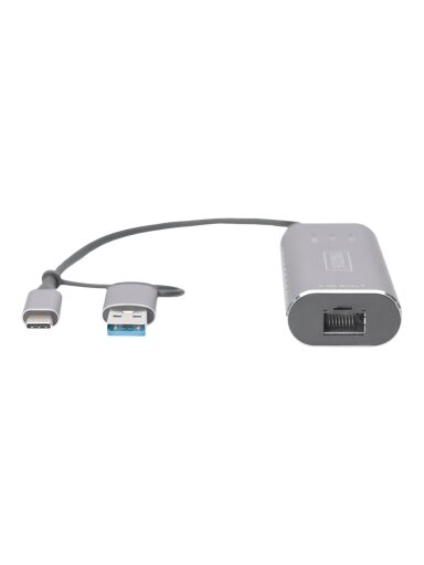Digitus | USB Type-C Gigabit Ethernet Adapter 2.5G, USB-C + USB A (USB3.1/3.0) | DN-3028 | USB3.0/USB C 3.1 to 2.5G Ethernet Adapter Digitus | USB Type-C Gigabit Ethernet Adapter 2.5G, USB-C + USB A (USB3.1/3.0) | DN-3028 | USB3.0/USB C 3.1 to 2.5G Ethernet Adapter