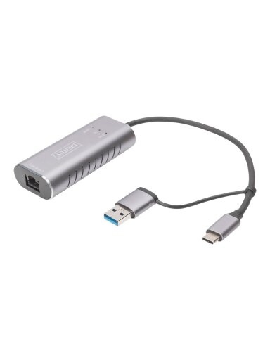 Digitus | USB Type-C Gigabit Ethernet Adapter 2.5G, USB-C + USB A (USB3.1/3.0) | DN-3028 | USB3.0/USB C 3.1 to 2.5G Ethernet Adapter Digitus | USB Type-C Gigabit Ethernet Adapter 2.5G, USB-C + USB A (USB3.1/3.0) | DN-3028 | USB3.0/USB C 3.1 to 2.5G Ethernet Adapter
