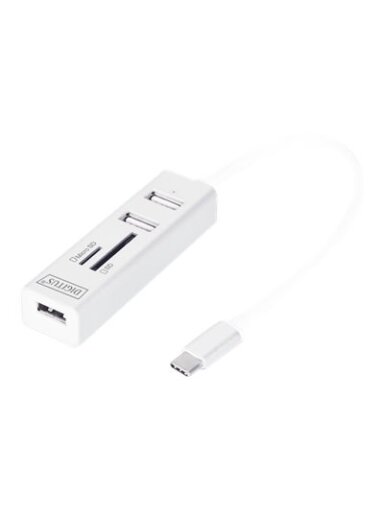 Digitus USB Type-C OTG 3-Port HUB and Card Reader | DA-70243 Digitus USB Type-C OTG 3-Port HUB and Card Reader | DA-70243