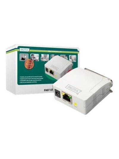 Digitus | Fast Ethernet Print Server, 1-Port 1x RJ45, 1x DB-36-pin male Centronics | DN-13001-1 | White Digitus | Fast Ethernet Print Server, 1-Port 1x RJ45, 1x DB-36-pin male Centronics | DN-13001-1 | White