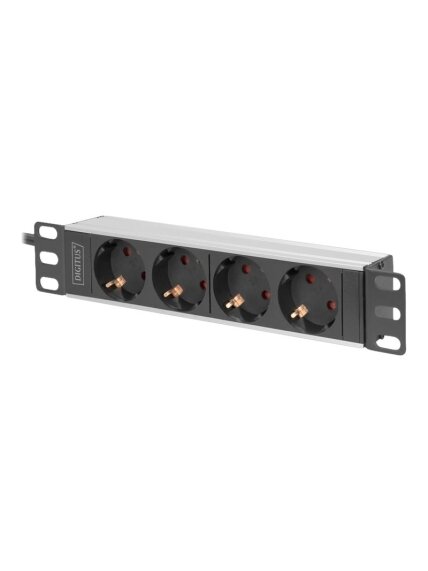 Digitus | 10” Socket Strip with Aluminum Profile, 4-way safety sockets | DN-95418 1 Digitus | 10” Socket Strip with Aluminum Profile, 4-way safety sockets | DN-95418 1