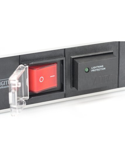 Digitus | 1U Aluminum PDU, rackmountable, 7x safety outlet 16A Plug, 250VAC 50/60Hz, switch, surge protection | DN-95407 3