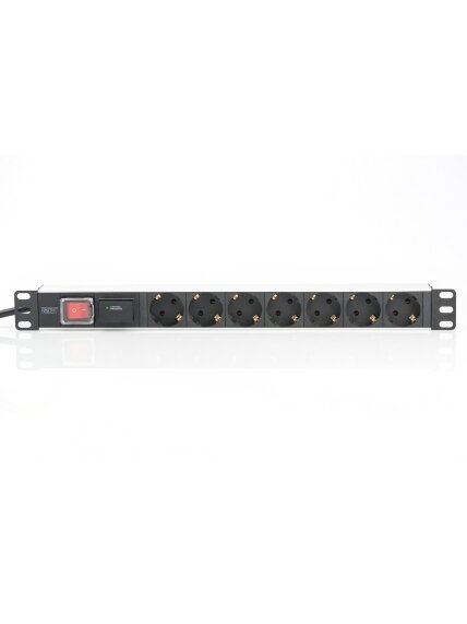 Digitus | 1U Aluminum PDU, rackmountable, 7x safety outlet 16A Plug, 250VAC 50/60Hz, switch, surge protection | DN-95407 4 Digitus | 1U Aluminum PDU, rackmountable, 7x safety outlet 16A Plug, 250VAC 50/60Hz, switch, surge protection | DN-95407 4