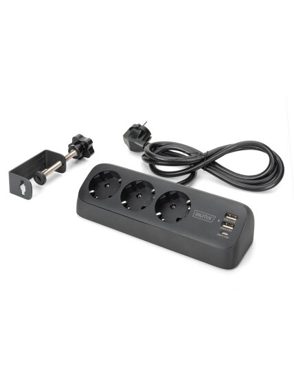 Digitus 3-way office socket strip with 2x USB-A and 1x USB-C connections | DA-70625 1 Digitus 3-way office socket strip with 2x USB-A and 1x USB-C connections | DA-70625 1