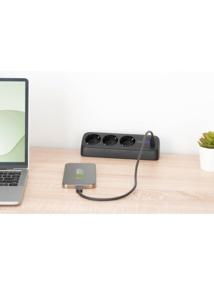 Digitus 3-way office socket strip with 2x USB-A and 1x USB-C connections | DA-70625 5 Digitus 3-way office socket strip with 2x USB-A and 1x USB-C connections | DA-70625 5
