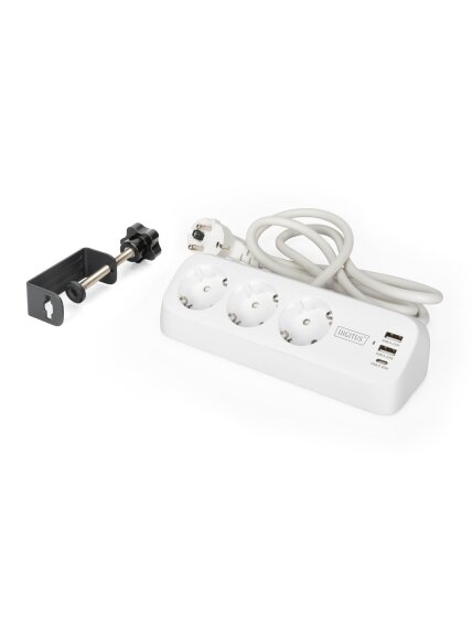 Digitus 3-way office socket strip with 2x USB-A and 1x USB-C connections | DA-70626 1 Digitus 3-way office socket strip with 2x USB-A and 1x USB-C connections | DA-70626 1