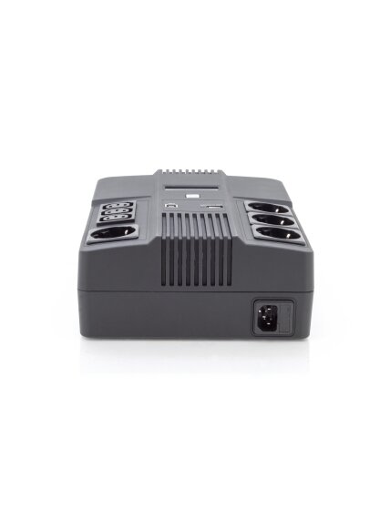 Digitus | All-in-One UPS | All-in-One UPS, 800VA/480W, LED 12V/9Ah x1, 4x CEE 7/7,3x IEC C13, USB, RJ45 | 800 VA | 480 W 2