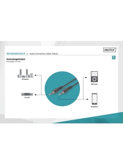 Digitus Audio Connection Cable, Stereo | AK-510100-015-S 3