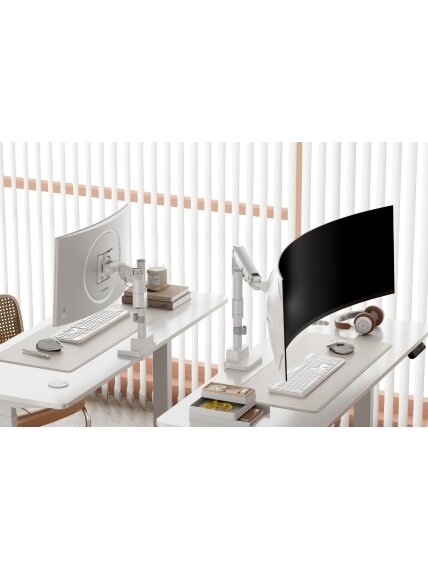 Digitus Desk Mount | DA-90476 Single Monitor Mount | Height, tilt, pivot, rotation, depth | 57 " | Maximum weight (capacity) 27 kg | White 6 Digitus Desk Mount | DA-90476 Single Monitor Mount | Height, tilt, pivot, rotation, depth | 57 " | Maximum weight (capacity) 27 kg | White 6