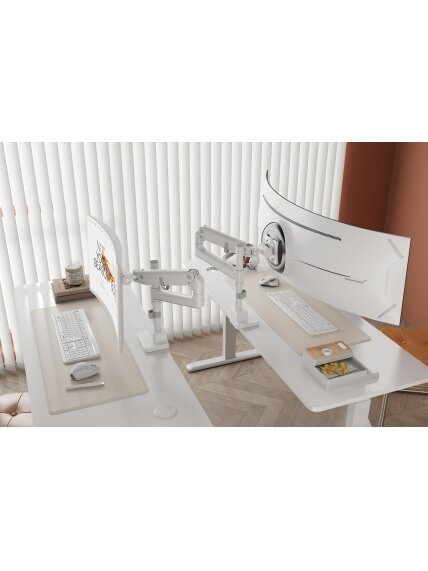 Digitus Desk Mount | DA-90476 Single Monitor Mount | Height, tilt, pivot, rotation, depth | 57 " | Maximum weight (capacity) 27 kg | White 7 Digitus Desk Mount | DA-90476 Single Monitor Mount | Height, tilt, pivot, rotation, depth | 57 " | Maximum weight (capacity) 27 kg | White 7