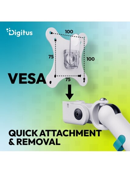 Digitus Desk Mount | Tilt, rotation, pivot | Single design monitor mount | 35 " | Maximum weight (capacity) 10 kg | White 5 Digitus Desk Mount | Tilt, rotation, pivot | Single design monitor mount | 35 " | Maximum weight (capacity) 10 kg | White 5