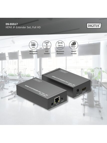 Digitus | HDMI IP Extender Set, Full HD, 120 m | DS-55517 2