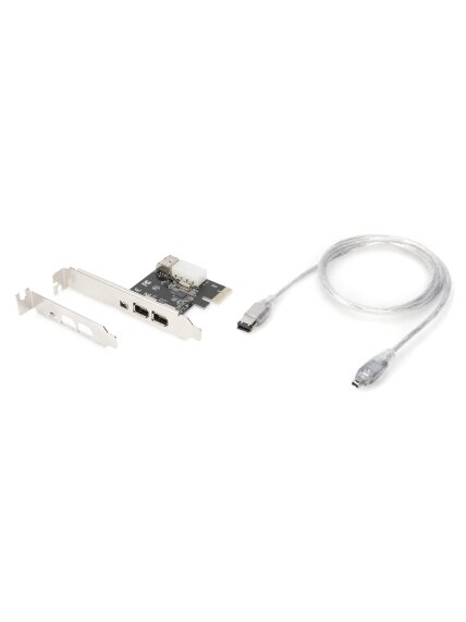 Digitus | IEEE 1394a Interface Card, PCI express, 4 Port 1x ext. 1394mini, 2x ext./1x int. 1394a Ports | DS-30201-5 1 Digitus | IEEE 1394a Interface Card, PCI express, 4 Port 1x ext. 1394mini, 2x ext./1x int. 1394a Ports | DS-30201-5 1