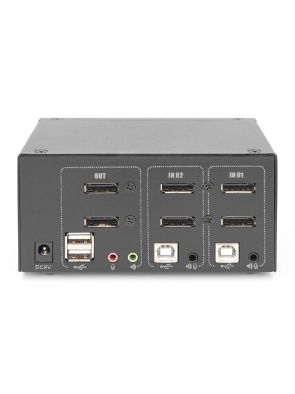 Digitus | KVM Switch, 2-Port, Dual Display, 4K, DisplayPort | DS-12862 3 Digitus | KVM Switch, 2-Port, Dual Display, 4K, DisplayPort | DS-12862 3