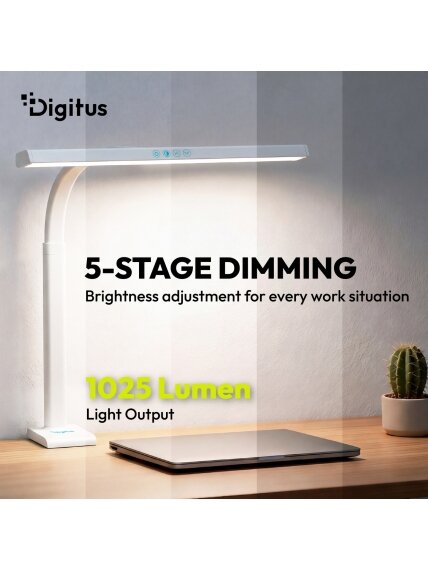 Digitus LED Desk Lamp, 50 cm, White | DA-90491 | 1025 lm | 7 W | 3000-6500 K | Warm to cold white light | LED lamp | 10 V 4
