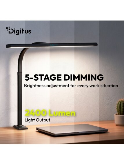 Digitus LED Desk Lamp, 80 cm, Black | DA-90492 | 2400 lm | 16 W | 3000-6500 K | Warm white | LED lamp | 10 V 4