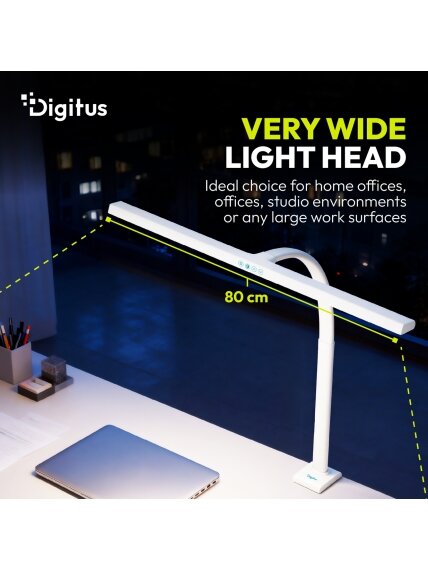 Digitus LED Desk Lamp, 80 cm, White | DA-90493 | 2400 lm | 16 W | 3000-6500 K | Warm white light to white daylight | LED lamp | 10 V 5 Digitus LED Desk Lamp, 80 cm, White | DA-90493 | 2400 lm | 16 W | 3000-6500 K | Warm white light to white daylight | LED lamp | 10 V 5