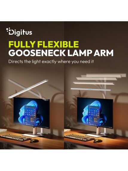 Digitus LED Desk Lamp, 80 cm, White | DA-90493 | 2400 lm | 16 W | 3000-6500 K | Warm white light to white daylight | LED lamp | 10 V 6 Digitus LED Desk Lamp, 80 cm, White | DA-90493 | 2400 lm | 16 W | 3000-6500 K | Warm white light to white daylight | LED lamp | 10 V 6