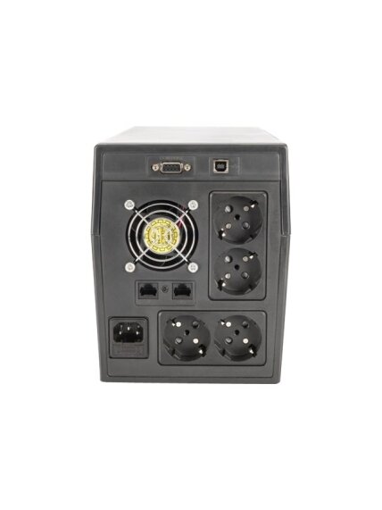 Digitus | Line-Interactive UPS | Line-Interactive UPS DN-170074, 1000VA, 600W, 2x 12V/7Ah battery, 4x CEE 7/7 outlet, 2x RJ45, 1x USB 2.0 type B, 1x RS232, LCD, Simulated Sine Wave, 338x150x162mm, 7.8kg | 1000 VA | 600 W 2