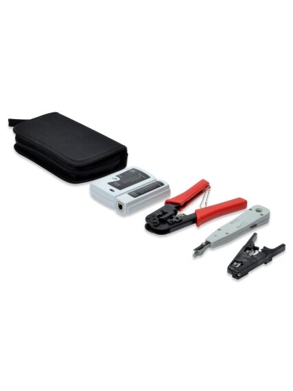 Digitus | Network Tool Set, LAN Tester, Crimping Tool, Cut and Stripping Tool, Punch Down Tool | Tool kit 1