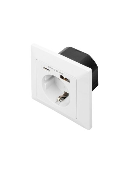 Digitus | Safety Plug for Flush Mounting with 1 x USB Type-C, 1 x USB A Digitus | Safety Plug for Flush Mounting with 1 x USB Type-C, 1 x USB A