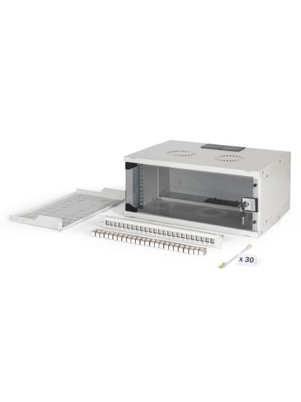Digitus SOHO Pro network set, 483 mm (19"), 4U, 540 x 400 mm | DN-49200-SET | Light Grey