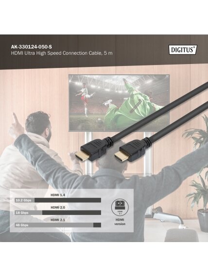 Digitus Ultra High Speed connection cable, type A | HDMI to HDMI | 5 m 3 Digitus Ultra High Speed connection cable, type A | HDMI to HDMI | 5 m 3