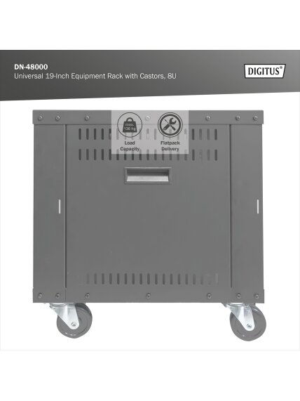 Digitus Universal 19-Inch Equipment Rack with Castors, 8U | DN-48000 8 Digitus Universal 19-Inch Equipment Rack with Castors, 8U | DN-48000 8