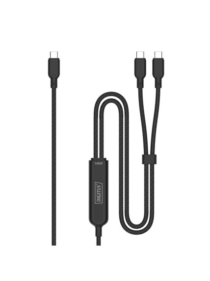 Digitus | USB-C 2in1 charging cable, 140W | AK-300170-018-S 2