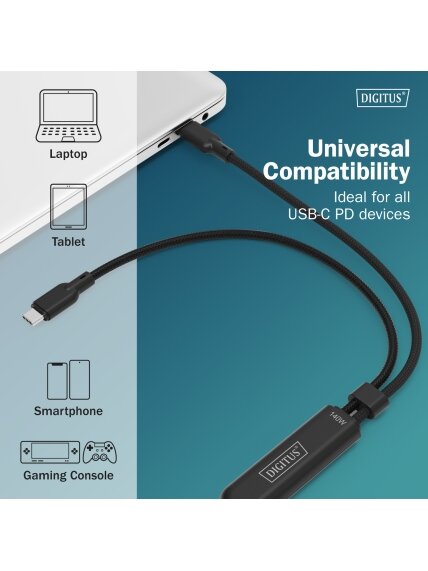 Digitus | USB-C 2in1 charging cable, 140W | AK-300170-018-S 6 Digitus | USB-C 2in1 charging cable, 140W | AK-300170-018-S 6