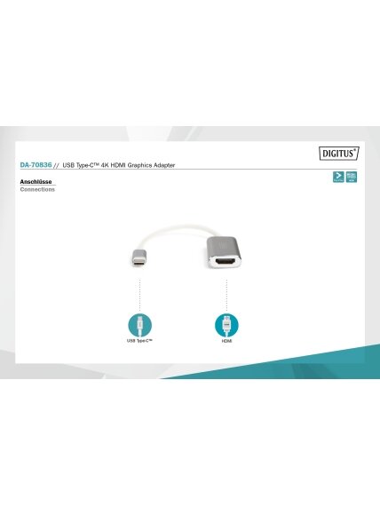 Digitus USB-C 3.2 Gen 1 to HDMI Graphic Adapter | DA-70836 8